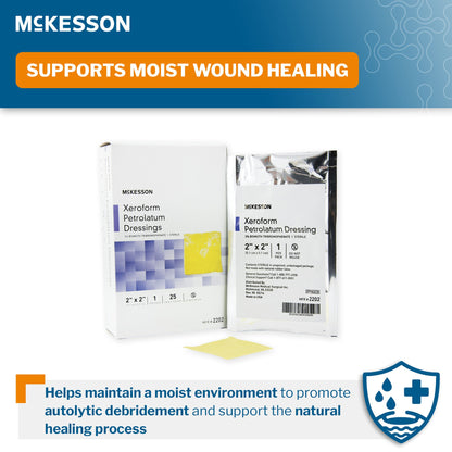 McKesson Xeroform Petrolatum Impregnated Dressings, 2 x 2 Inch