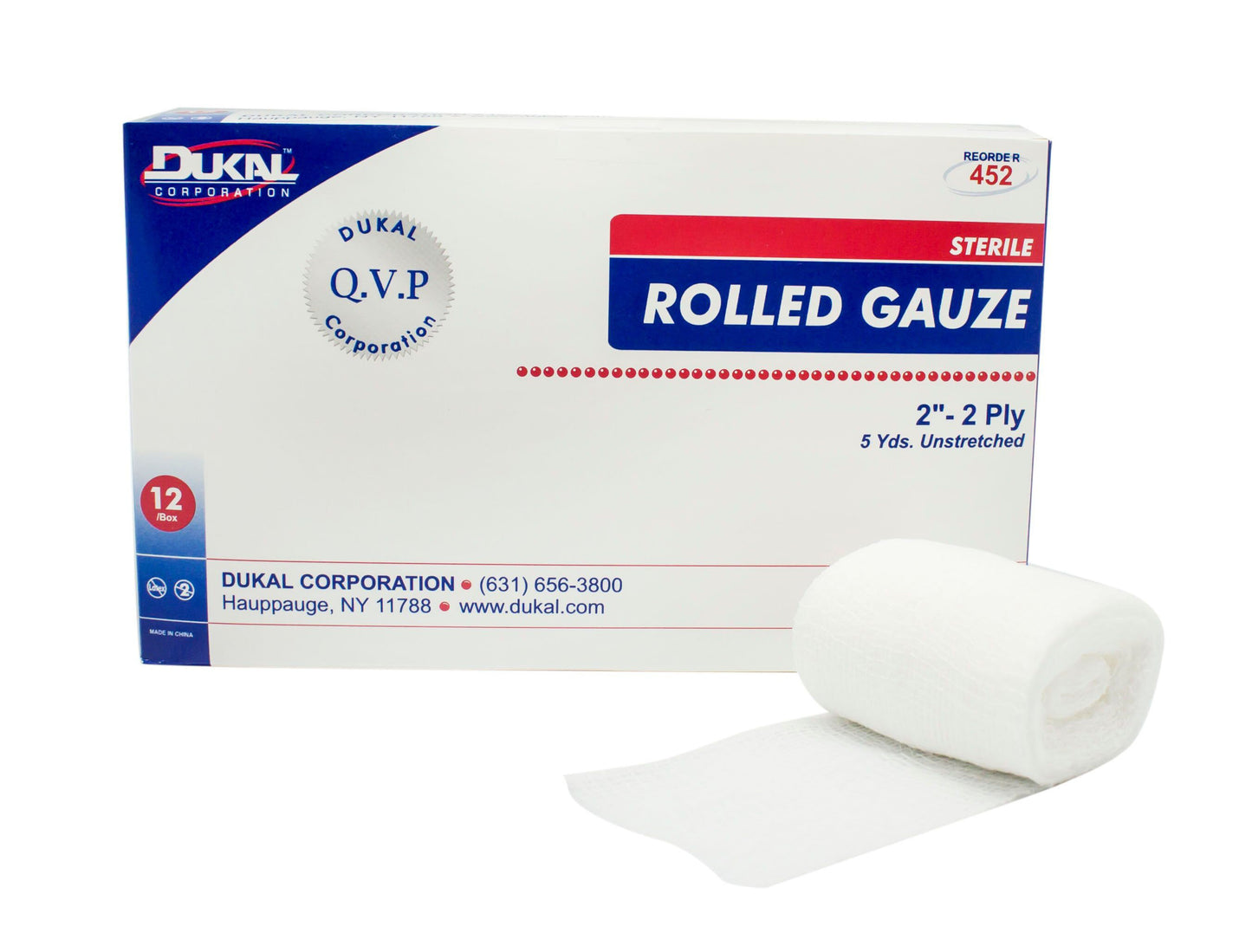 Dukal™ Sterile Fluff Bandage Roll, 2-Ply