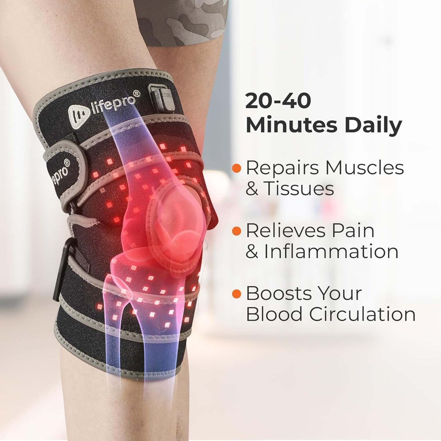 BioRecover™ Light Therapy Knee Brace, One Size Fits Most