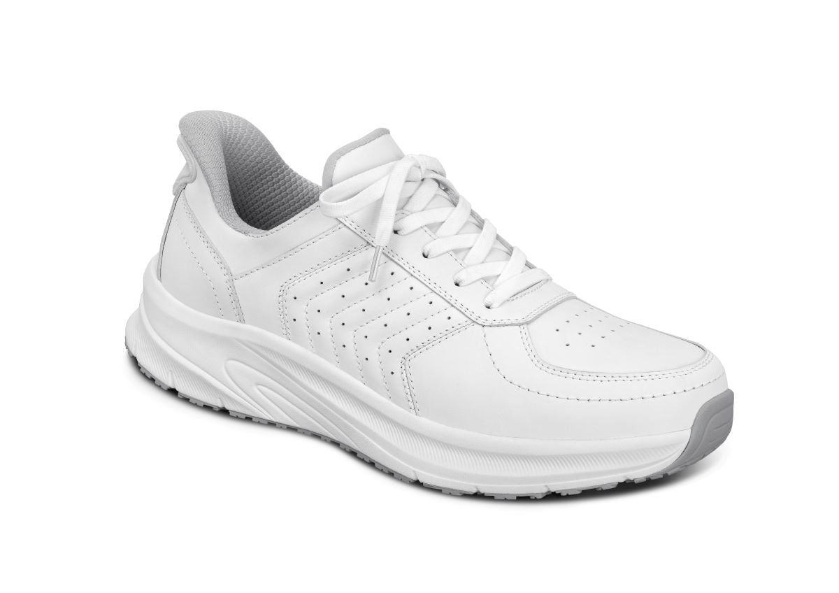 Navigate Men's Hands-Free Athletic Shoes, White, angle view