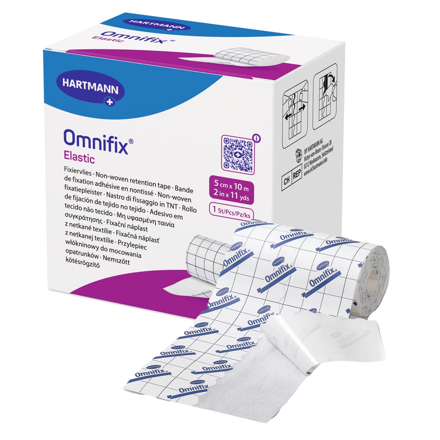 Omnifix® Elastic Dressing Retention Tape with Liner, 2 Inch x 10 Yard