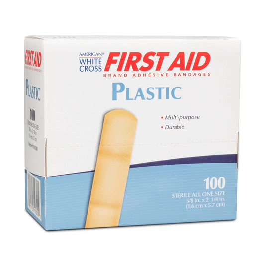 American® White Cross First Aid Adhesive Strips, 5/8 x 2-1/4 Inches