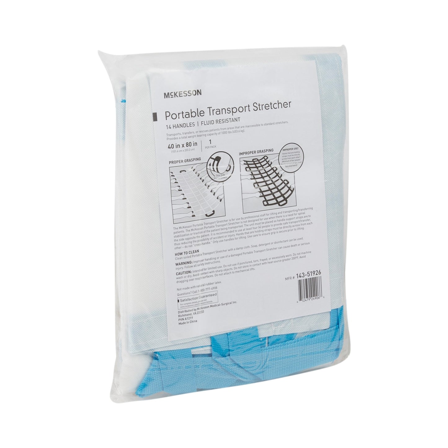 McKesson Transport Stretcher, 40 x 80 Inch