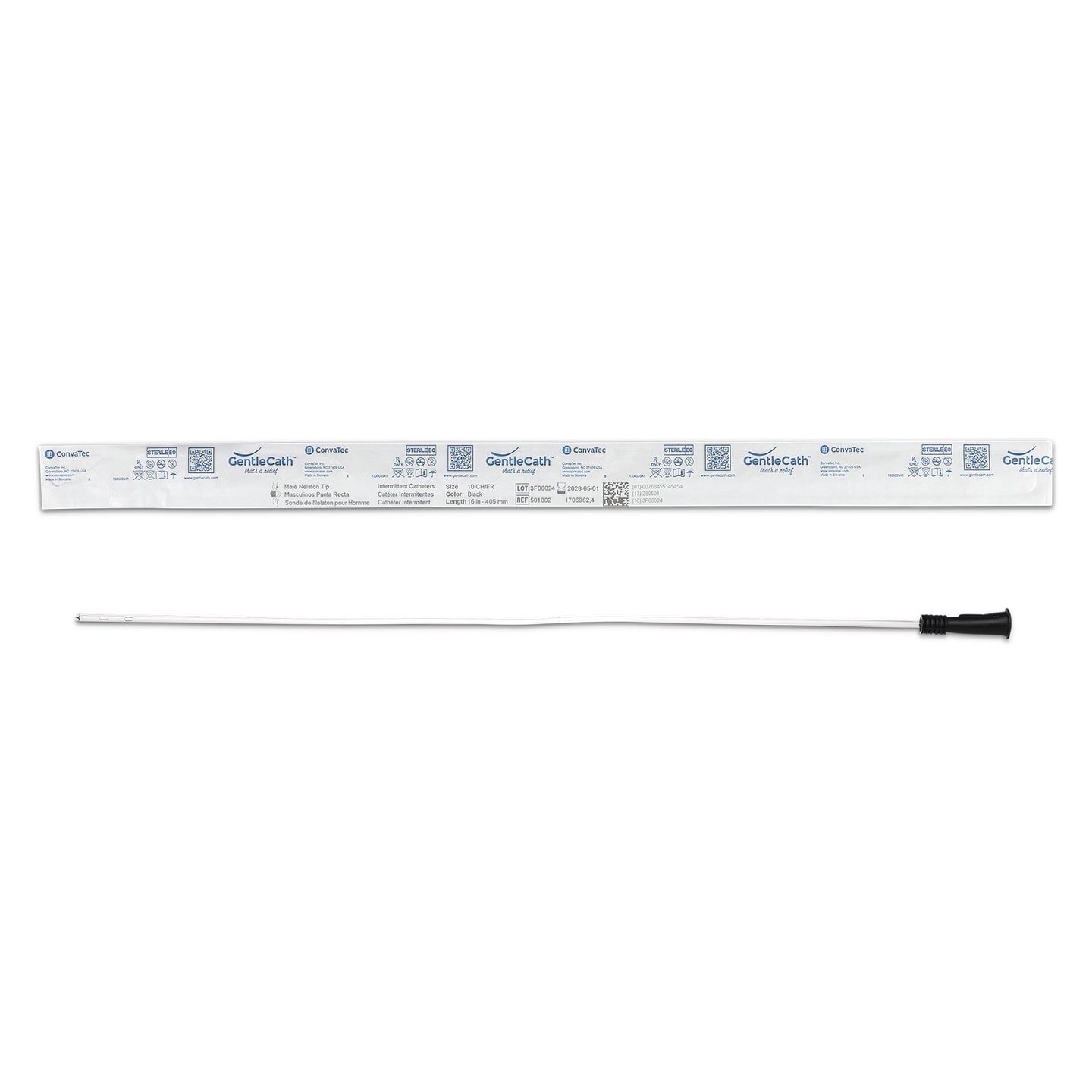 GentleCath™ Uncoated PVC Urethral Catheter, Straight Tip
