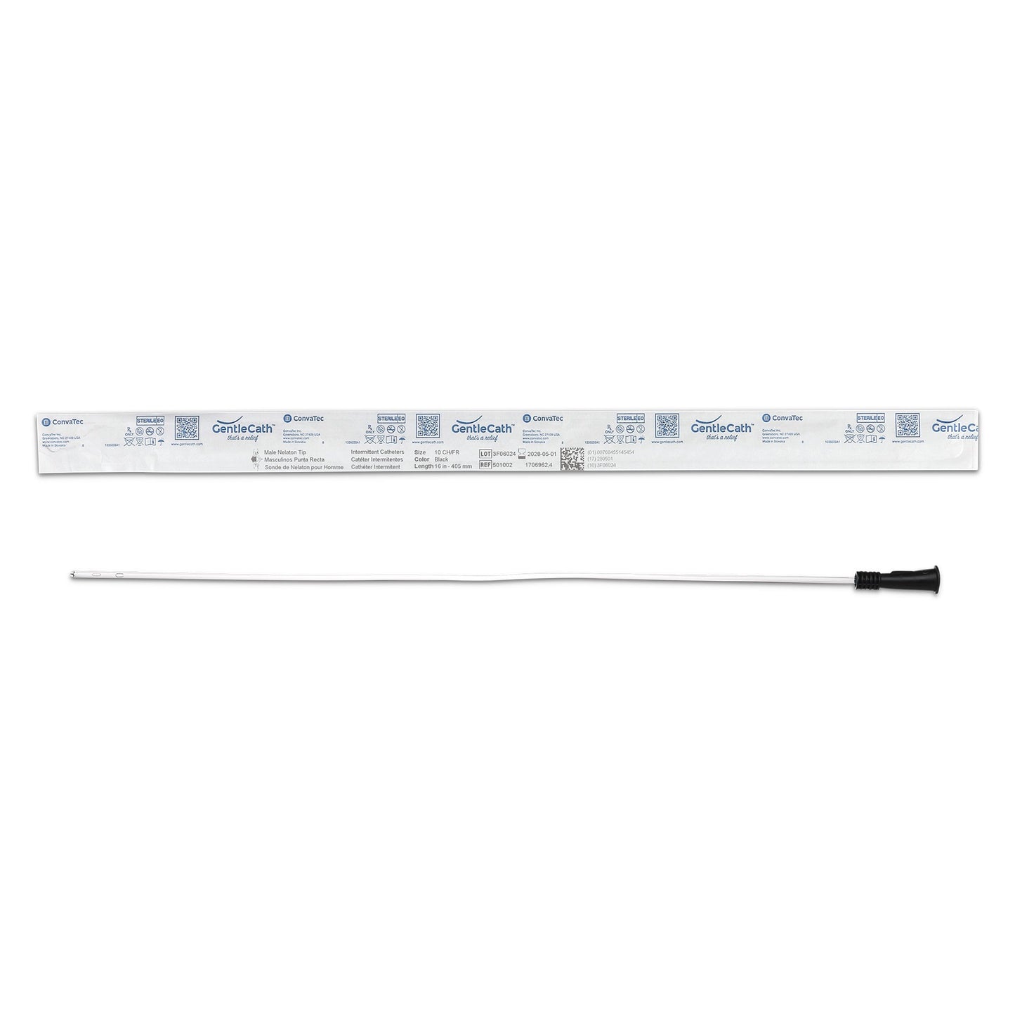GentleCath™ Uncoated PVC Urethral Catheter, Straight Tip