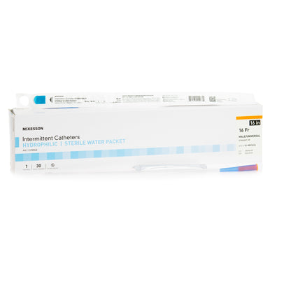 McKesson Hydrophilic-Coated PVC Urethral Catheter, Straight Tip