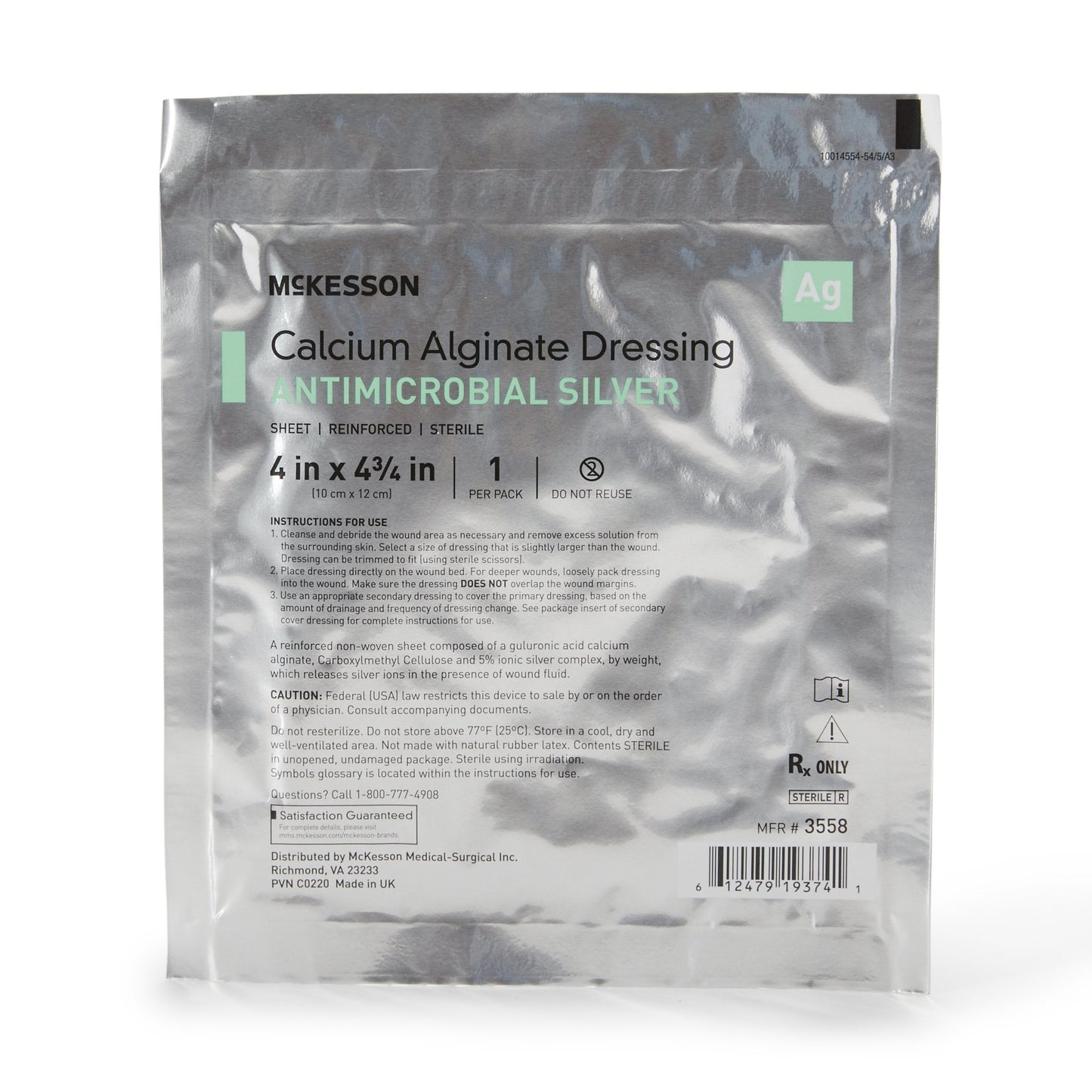 McKesson Silver Calcium Alginate Dressing