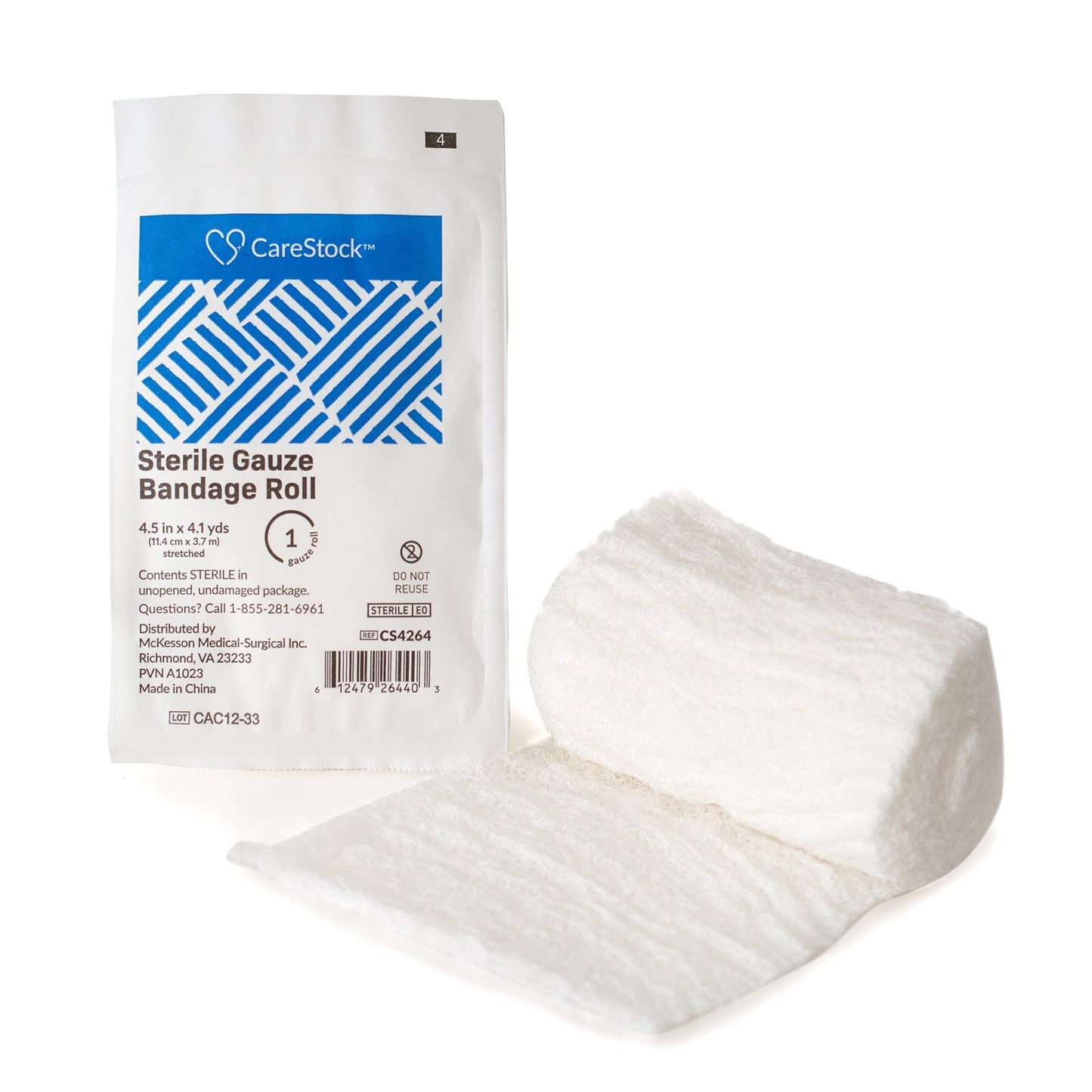 CareStock™ Gauze Bandage Roll, 4.5 Inch x 4.1 Yard