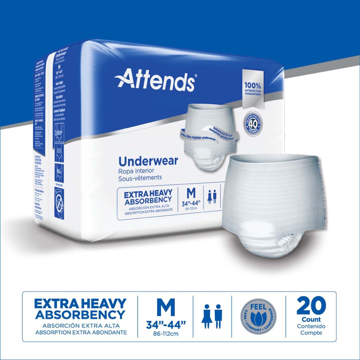 Attends® Care Moderate Absorbent Underwear, Regular