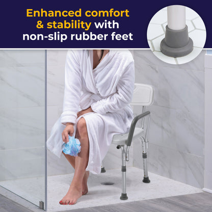 Drive™ Shower Chair with Back and Removable Padded Arms