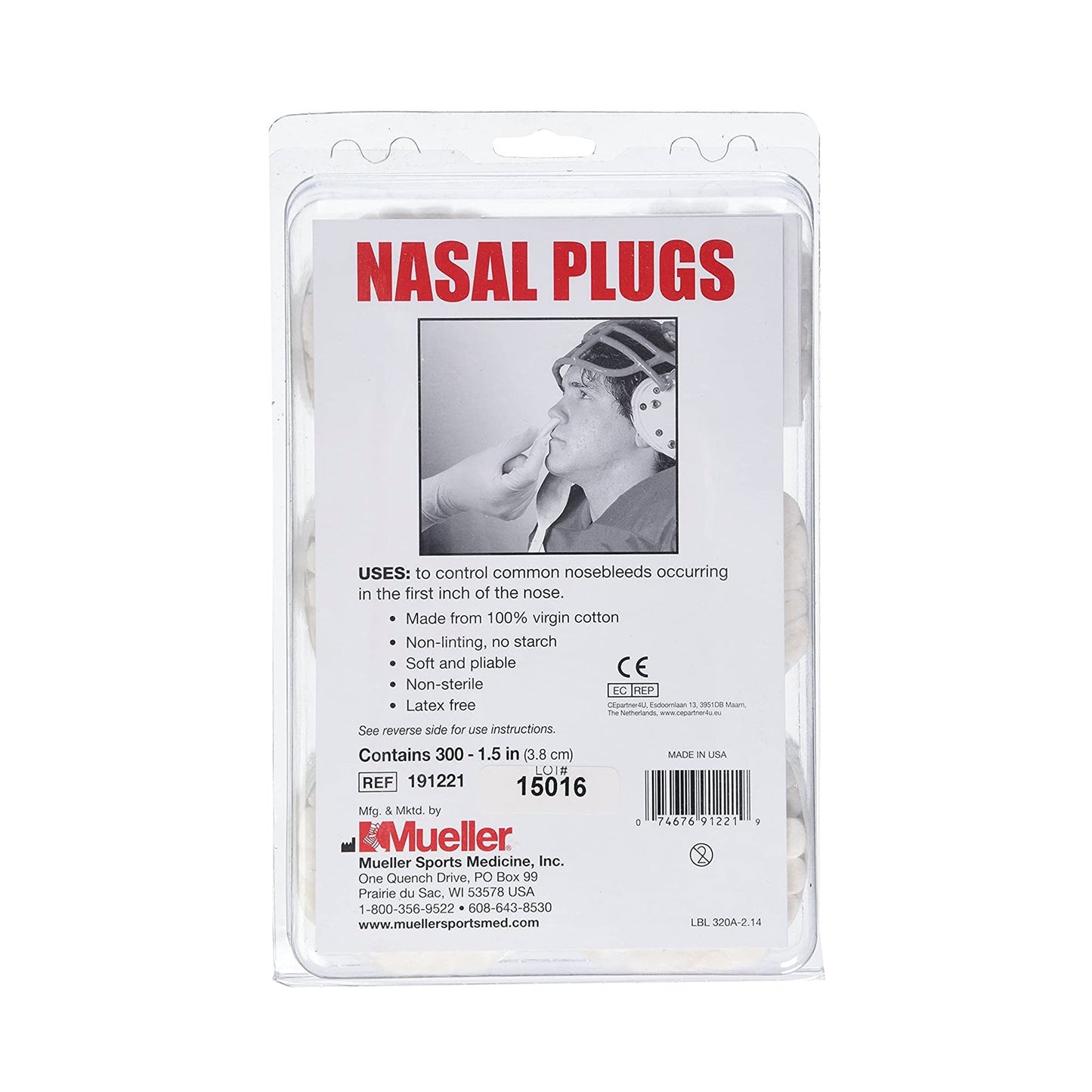 Mueller Sports Medicine Nasal Plug, 1.5 Inch