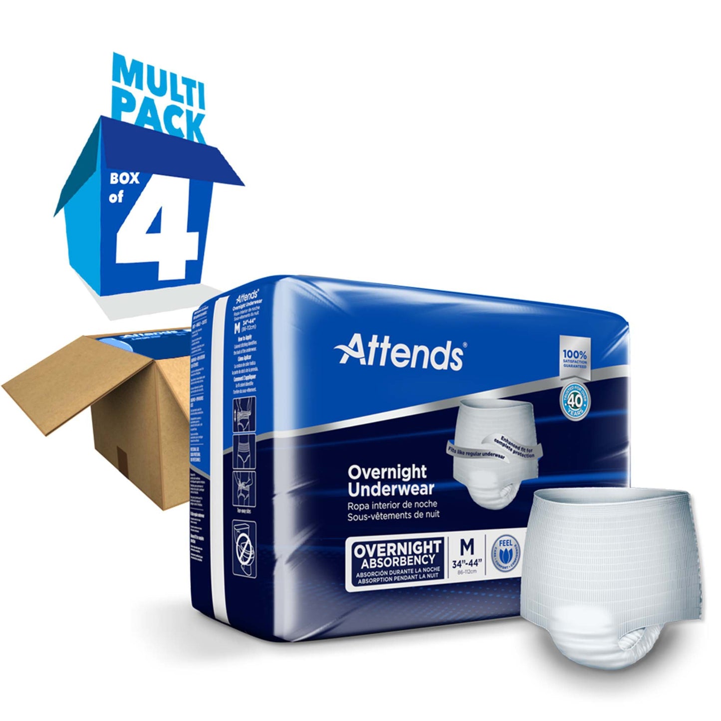 Attends® Overnight Underwear with Extended Wear Protection