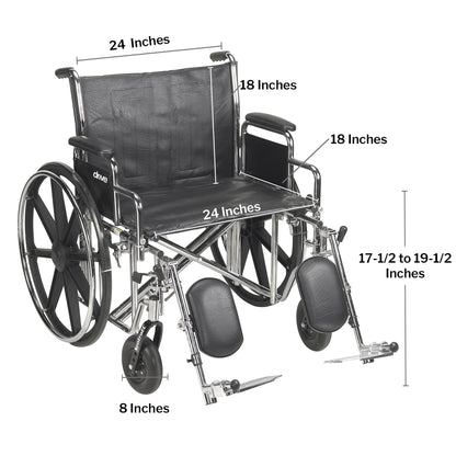 McKesson Bariatric Wheelchair, 24-Inch Seat Width