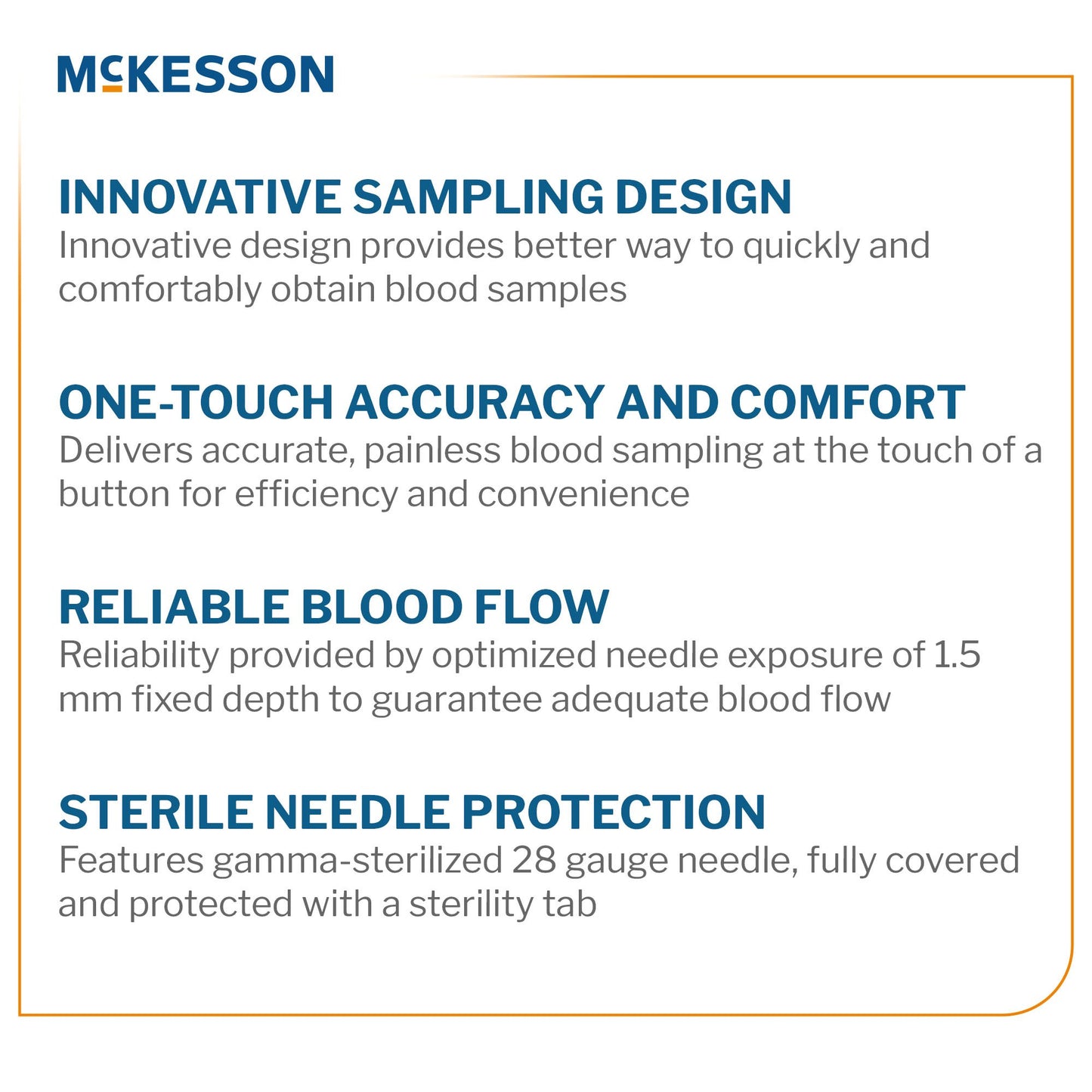 McKesson Push Button Safety Lancet, 28 Gauge