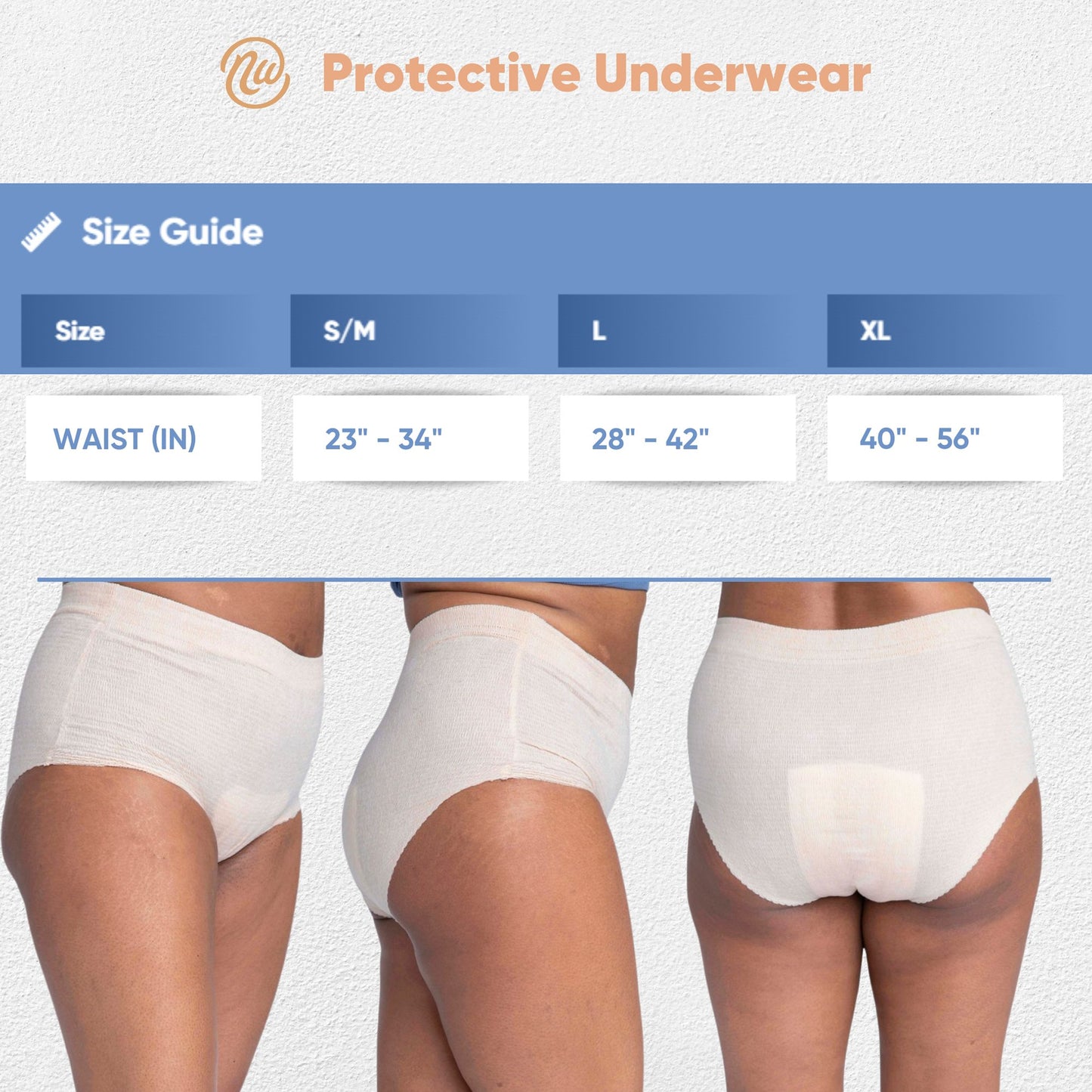 Nexwear Women's Pull-On Absorbent Underwear, Large