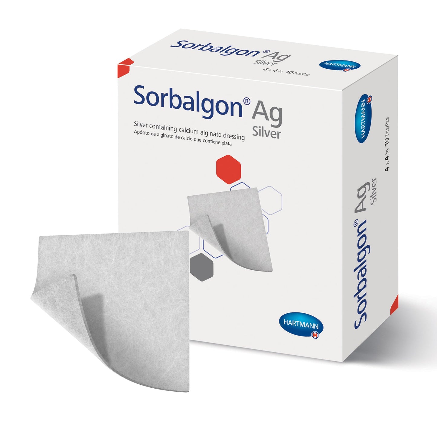 Sorbalgon® Ag Silver Alginate Dressing, 4 x 4 Inch