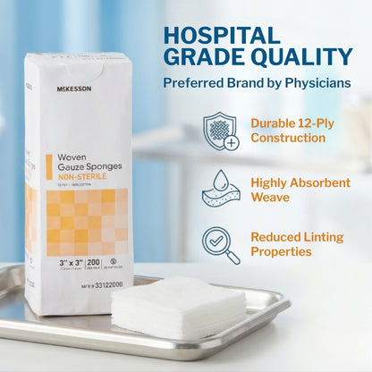 McKesson Gauze Sponge, 3 x 3 Inch