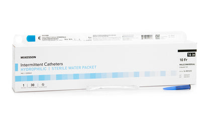 McKesson Hydrophilic-Coated PVC Urethral Catheter, Straight Tip