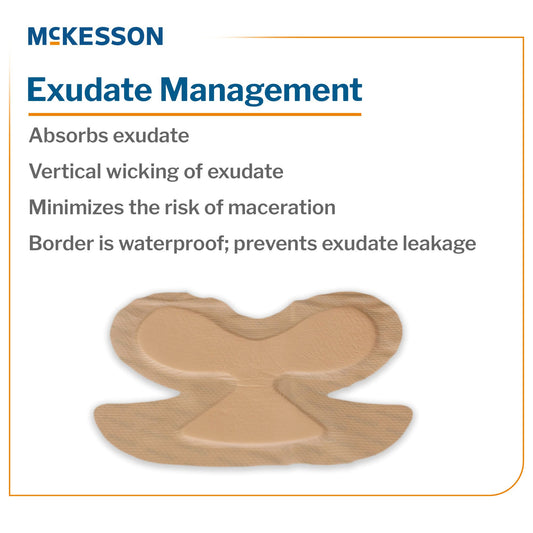 McKesson 9 x 9 Inch Five-Layer Hydrocellular Foam Dressing for Heels