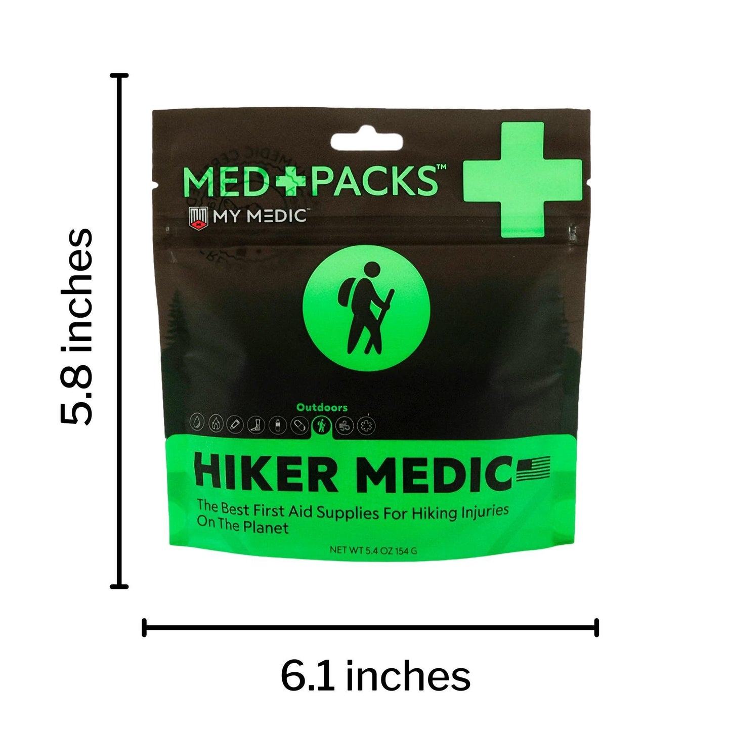Med Packs™ First Aid Kit for Hikers – Outdoor Injury Supplies in Portable Pouch