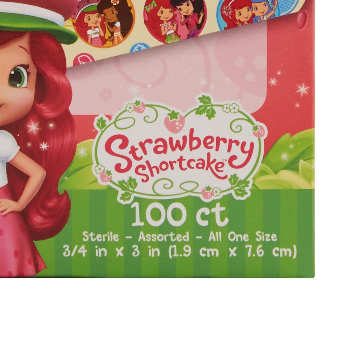 American® White Cross Stat Strip® Strawberry Shortcake Design Adhesive Strips