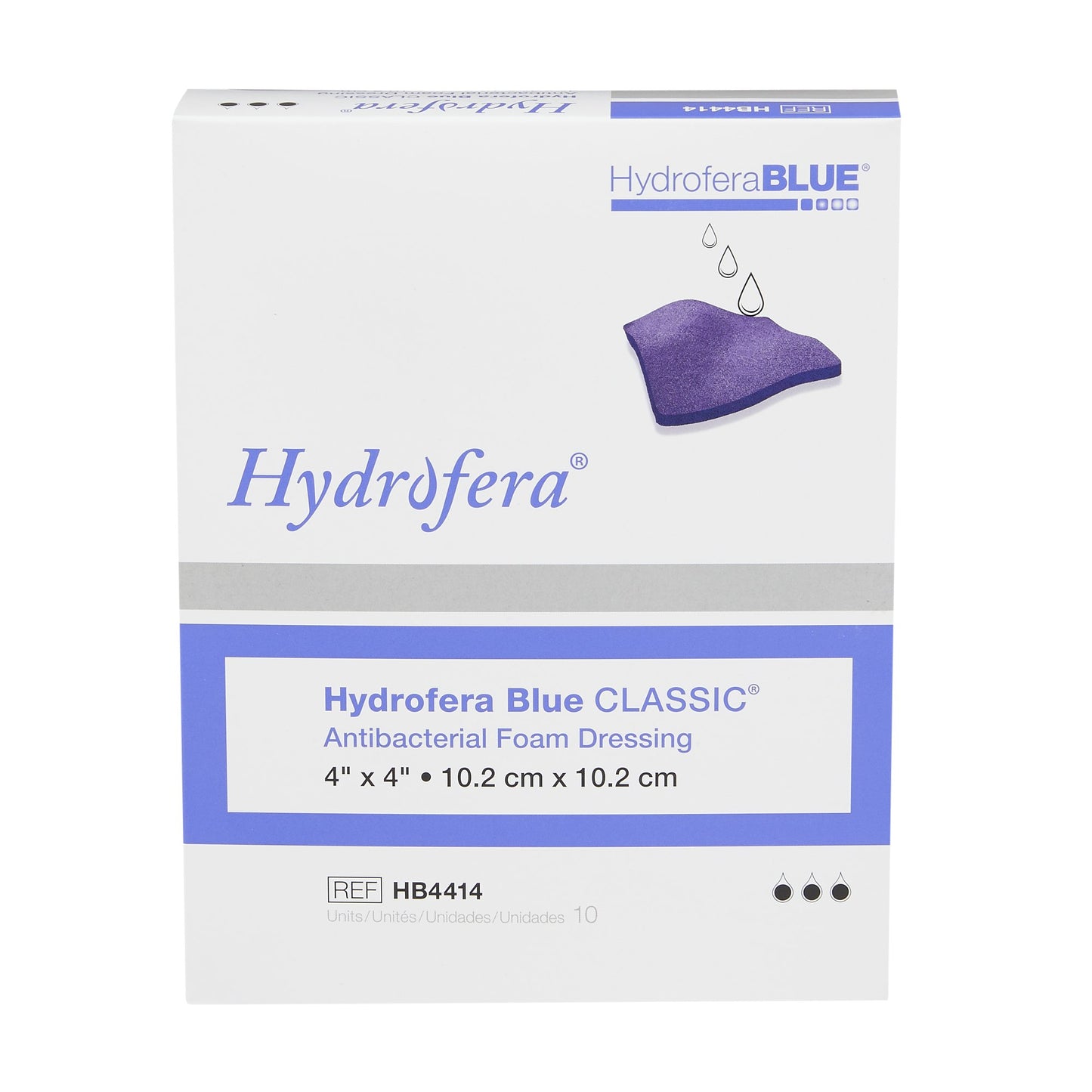 HydroferaBlue® Classic Antibacterial Foam Dressing, 4 x 4 Inch