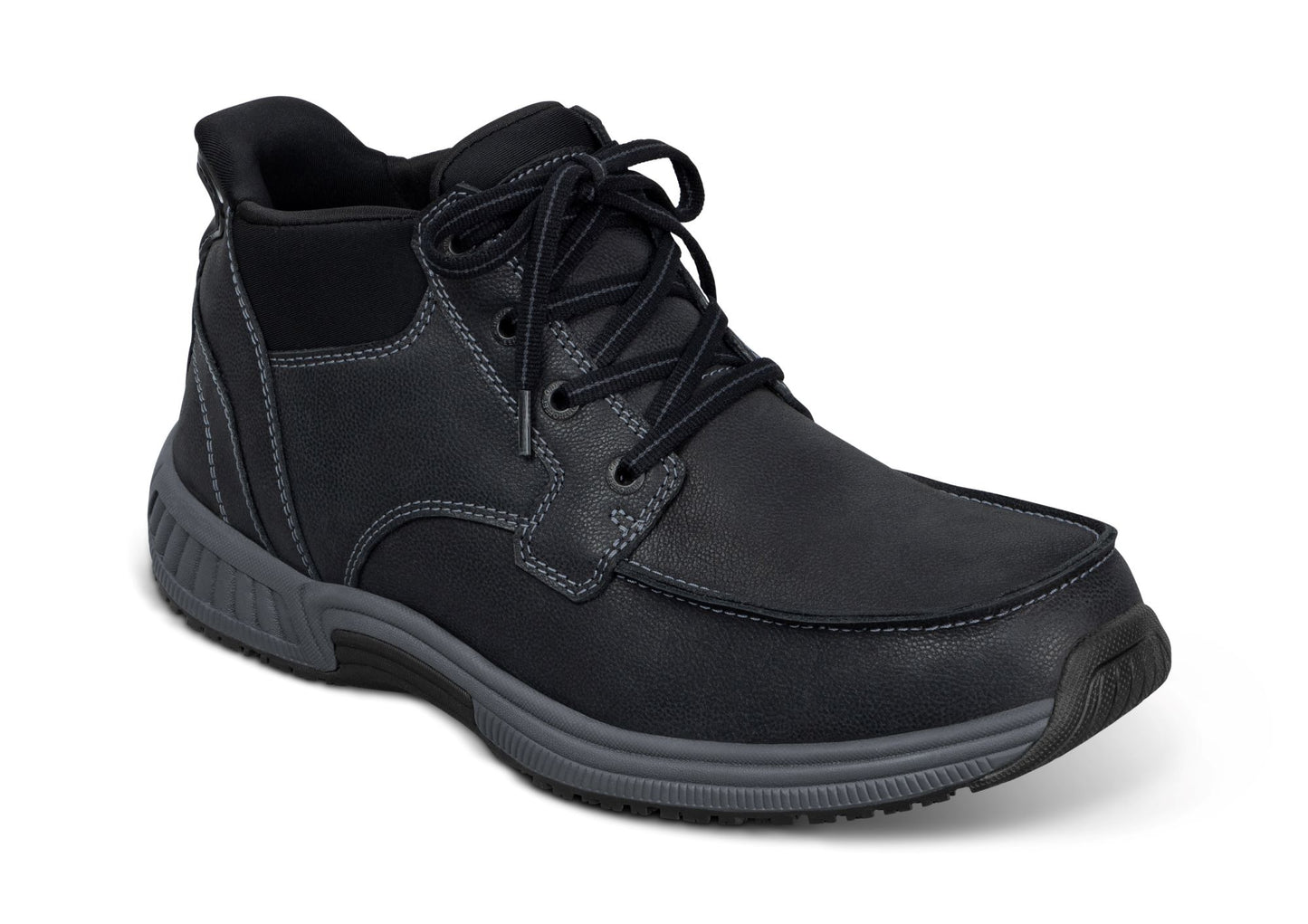 Verno Men's Hands-Free Boots, Black, angle view