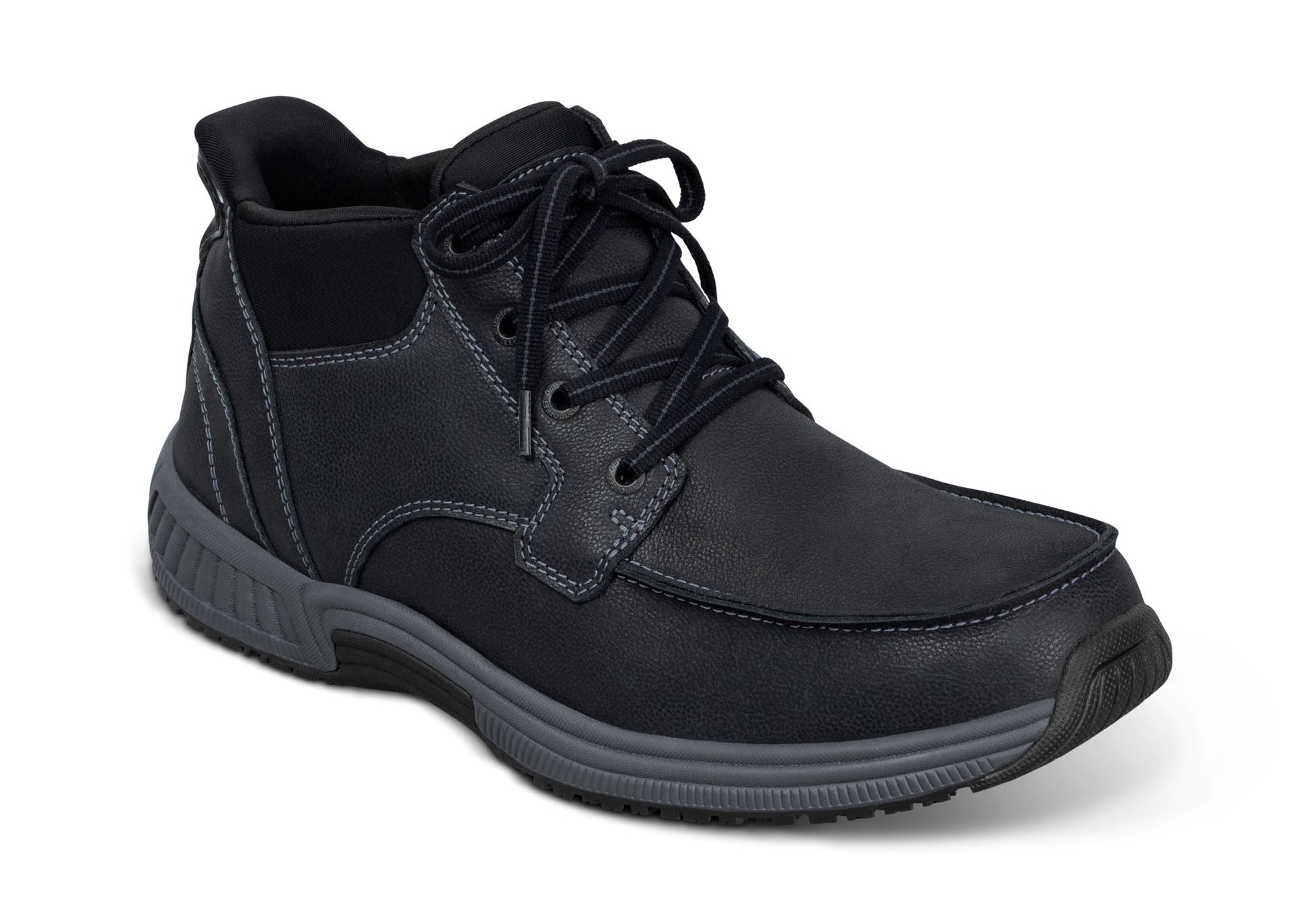 Verno Men's Hands-Free Boots, Black, angle view