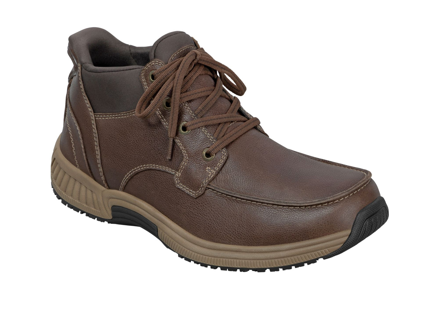 Verno Men's Hands-Free Boots, Brown, angle view