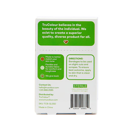 Tru-Colour Skin Tone Shade Fabric Bandage Adhesive Strips – 1 x 3 Inch, Up to 4 Inch Length