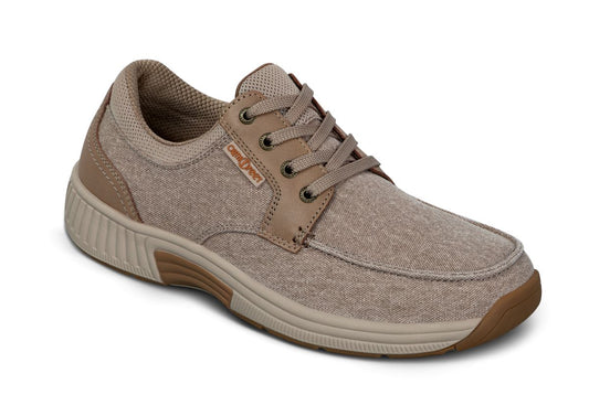 Porto Men's Canvas Shoes, Beige, angle view