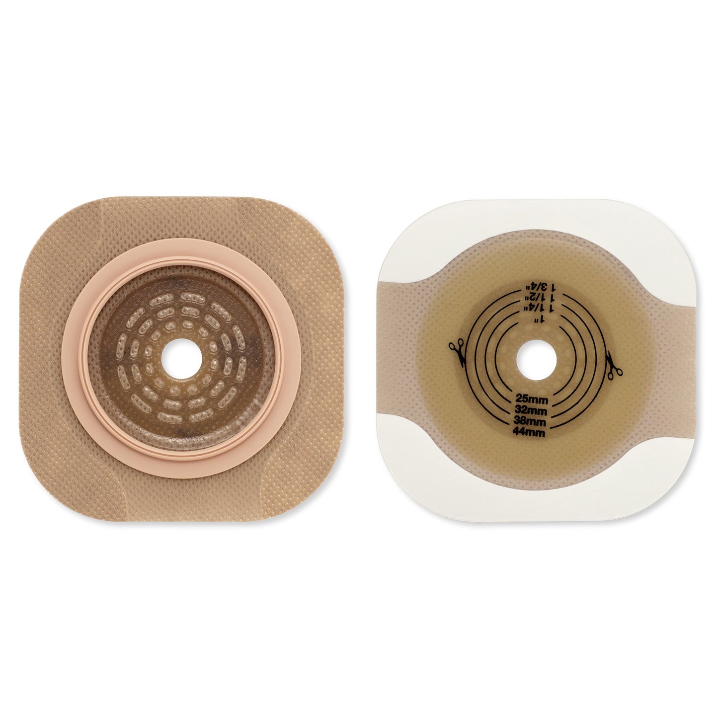 New Image™ Flat CeraPlus™ Ostomy Barrier with Tape Borders, Beige