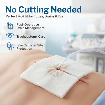 McKesson IV/Drain Split Dressing, 4 x 4 Inch