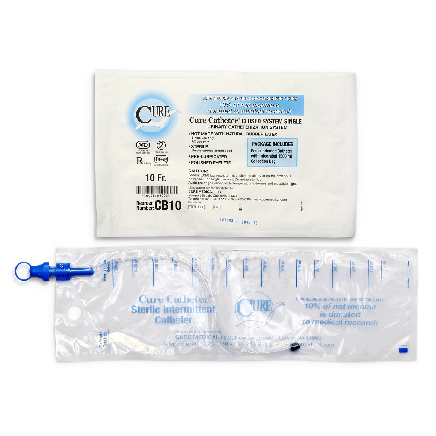 Cure Catheter™ Intermittent Catheter Kit, Unisex / Straight Tip