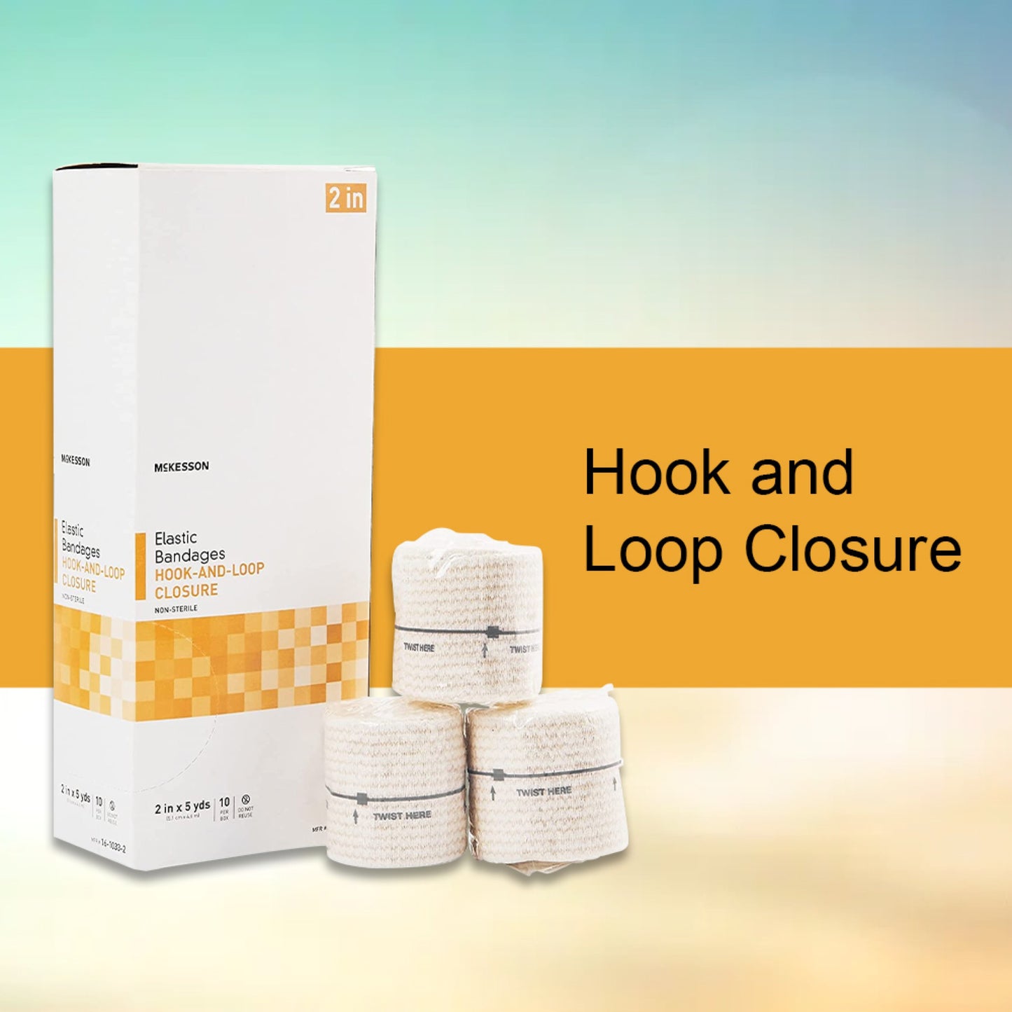 McKesson Hook-and-Loop Closure Elastic Bandage, Tan