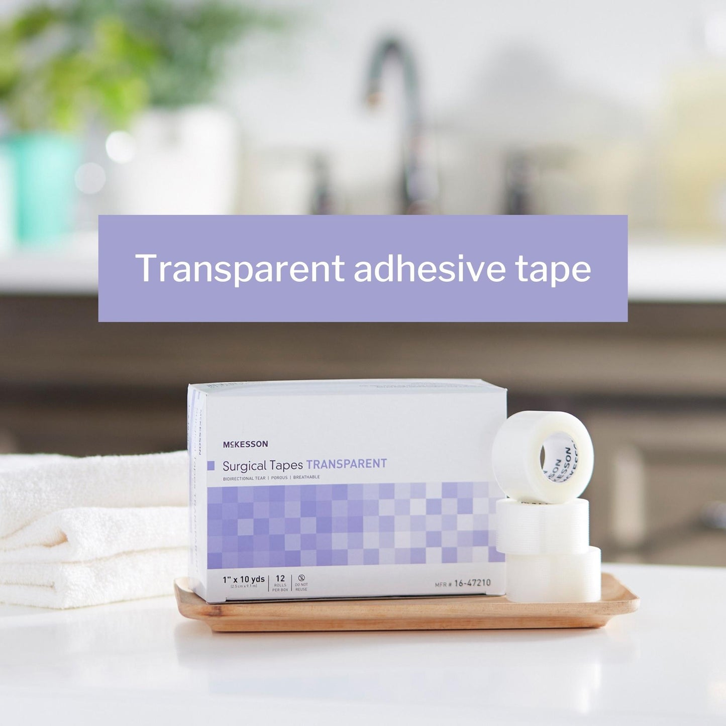 McKesson Plastic Medical Tape, Transparent