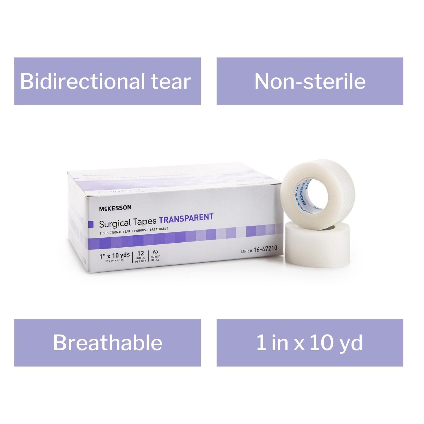 McKesson Plastic Medical Tape, Transparent