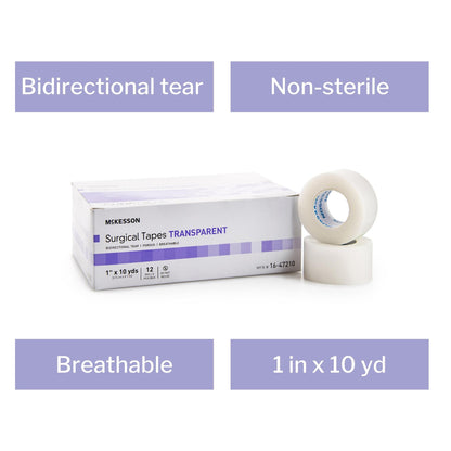 McKesson Plastic Medical Tape, Transparent