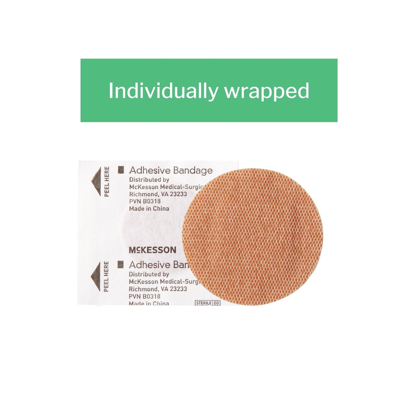 McKesson Round Tan Adhesive Spot Bandage, 1 Inch