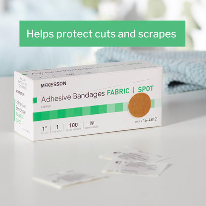 McKesson Round Tan Adhesive Spot Bandage, 1 Inch