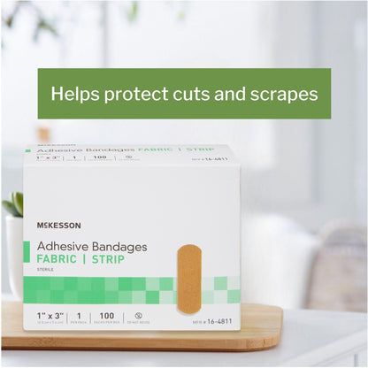 McKesson Tan Adhesive Strip, 1 x 3 Inch