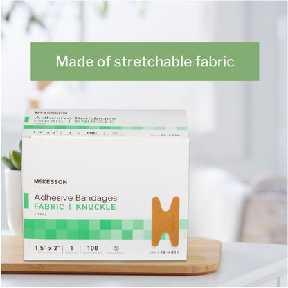 McKesson Knuckle Tan Adhesive Strip, 1-1/2 x 3 Inch
