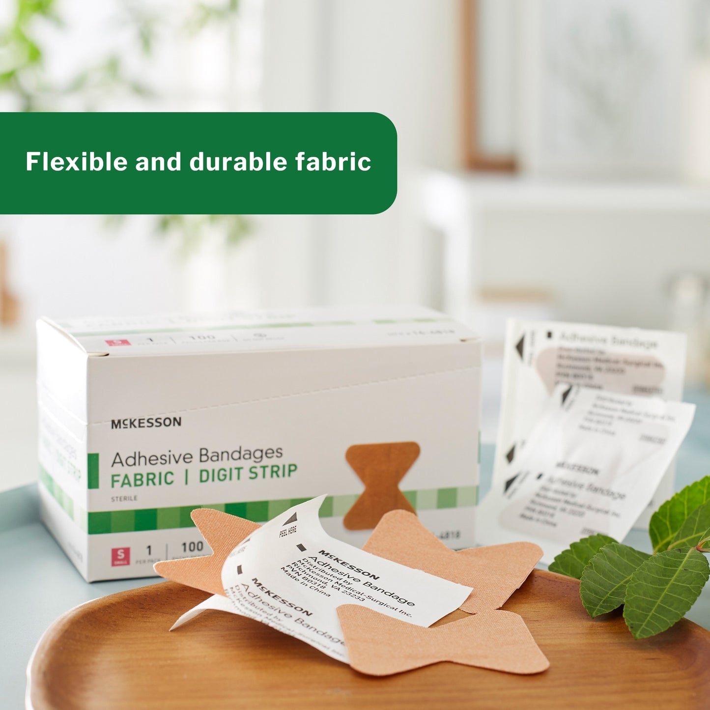McKesson Fingertip Tan Adhesive Strip, Small