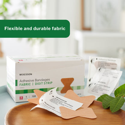 McKesson Fingertip Tan Adhesive Strip, Small