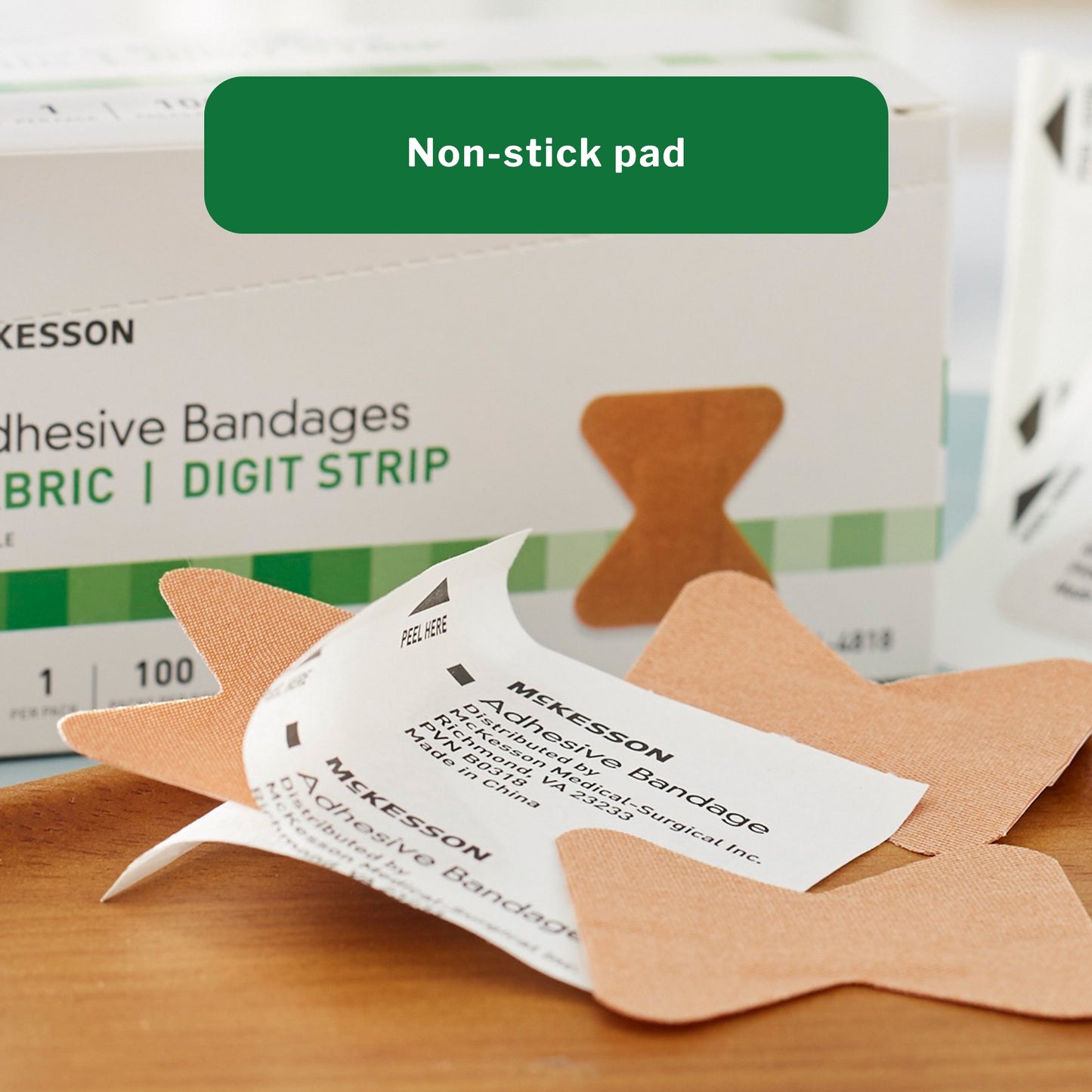 McKesson Fingertip Tan Adhesive Strip, Small