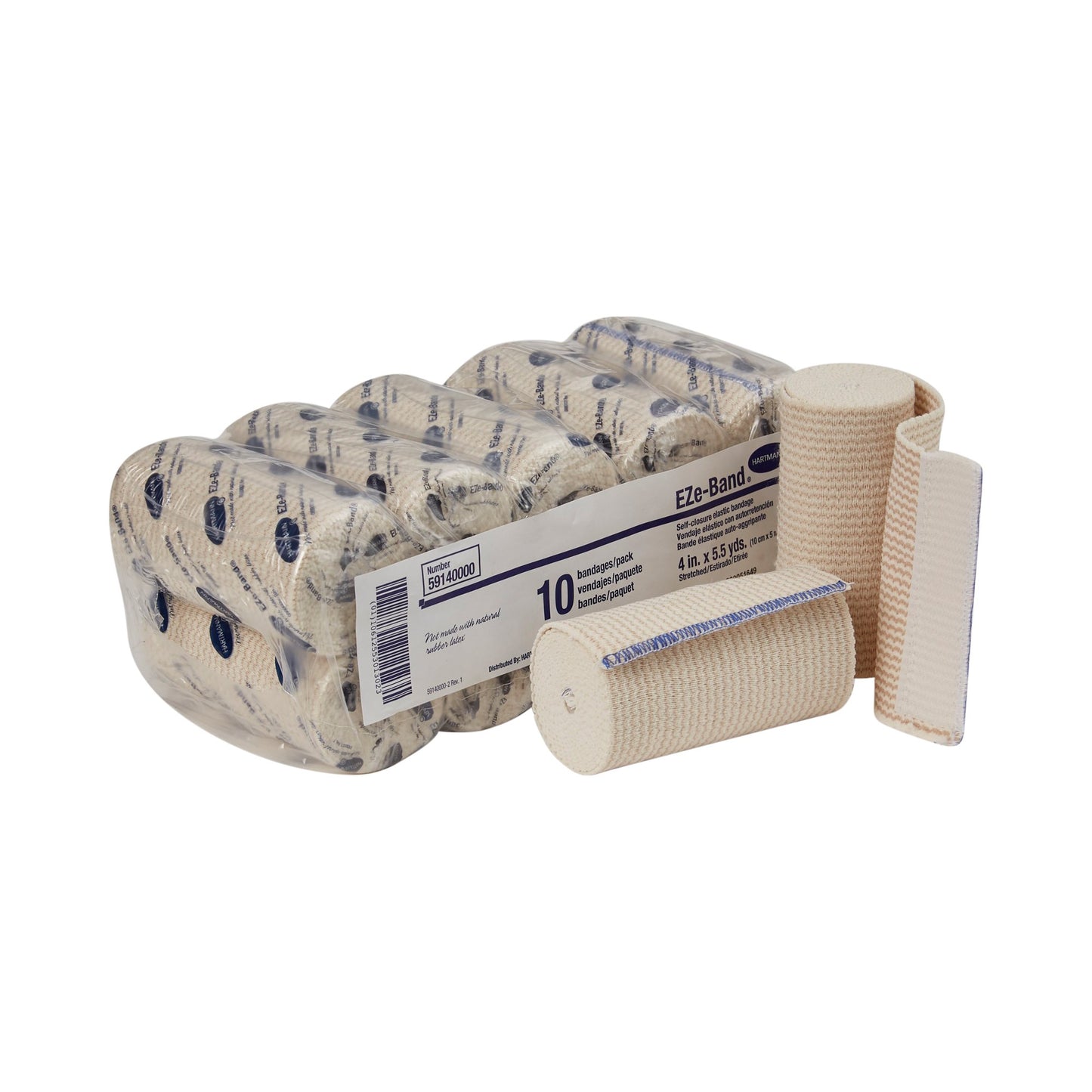 EZe-Band® LF Double Hook-and-Loop Closure Elastic Bandage, 4 Inch x 5-1/2 Yard