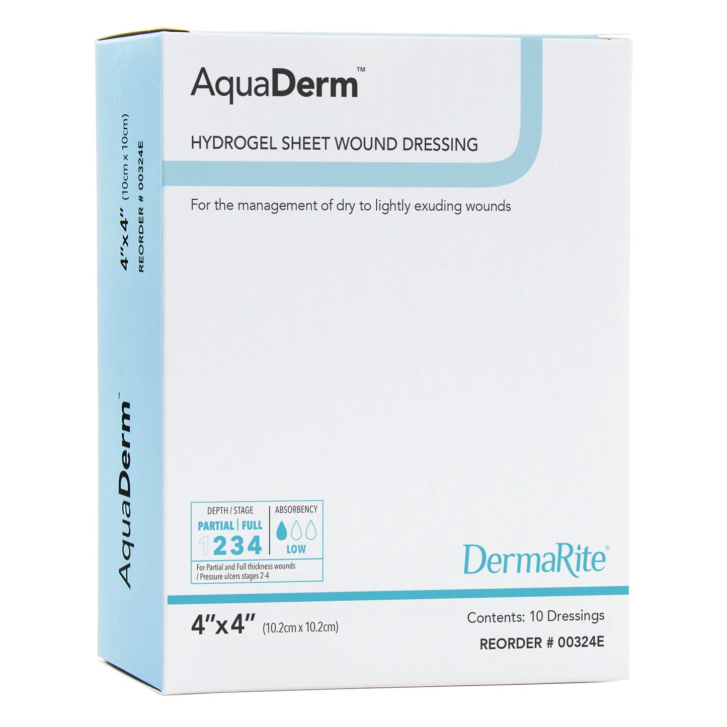 DermaRite® AquaDerm™ Hydrogel Sheet, 4 x 4 Inch