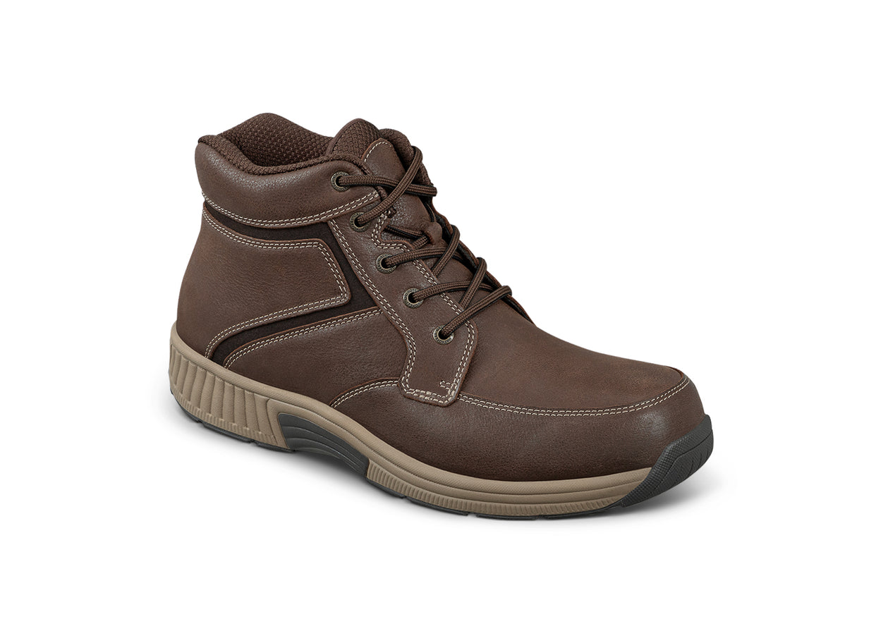 Highline Men's Boots, Dark Brown, angle view