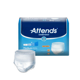Attends Adult Pull-On Extra Absorbency Protective Underwear Medium 34" - 44"
