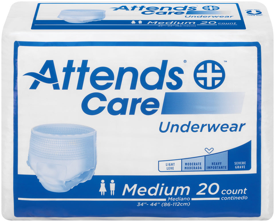 Attends Care Underwear, Moderate-Heavy Absorbency, Medium, 34" - 44"